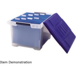 Storex 61508U01C Plastic File Tote Storage Box, Letter/Legal, Snap-On Lid, Clear