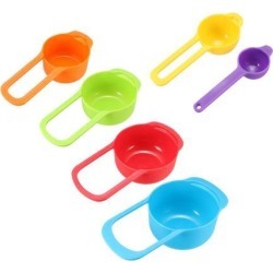 Measuring Cups and Spoon Set 6-Piece PP Plastic Measuring Tool for Liquid and Dry