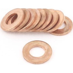 Unique Bargains 10pcs 10mmx20mmx2mm Copper Flat Washer Ring Gasket Spacer Tighten Fasteners