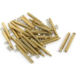 Unique Bargains 40mm Body Long M3x6mm Male to Female Brass Pillar Standoff Spacer 30Pcs
