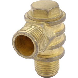 1/2BSP x 3/8BSP x 1/8BSP Thread Air Compressor Check Valve Gas Pilot Brass Tone
