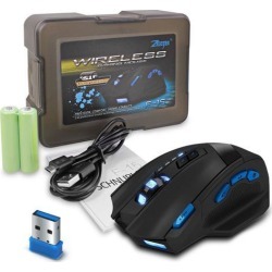 Zelotes F15 Wireless Mobile Mouse Optical Gaming Mice with USB Receiver, 4 Adjustable DPI Levels, 9 Buttons for Notebook, PC, Computer, laptop, Mac