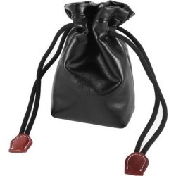 Black Faux Leather Drawstring Carry Bag Pouch Case for Digital SLR Camera Lens