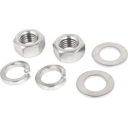 M14 Thread Diameter 304 Stainless Steel Hex Nut Flat Washer Split Lock 2 Sets