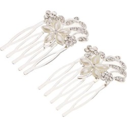 Korean Bride Hair Comb Retro Flower Hair Combs Simple Hair Ornament Silver