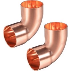 1-inch ID 90 Degree Copper Elbow Short-Turn Copper Pipe Fitting Conector for Plumbing 2pcs