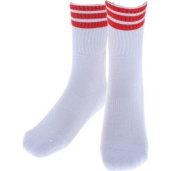 Stripe Sports Running Football Soccer Elasticity Short Socks White Red