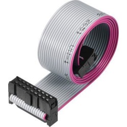 IDC Wire Flat Ribbon Cable FC/FC Connector A-type 18Pins 2.54mm Pitch 50cm Length Gray