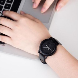 Women Men Couples Simple Casual All-match Quartz Wrist Watch black