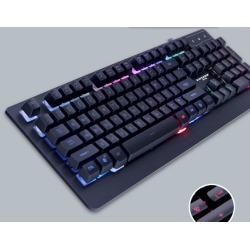 GX50S Professional 107 keys 7 Colorful LED Backlit USB Wired Gaming Keyboards Backlight Keyboards for 2000/XP/Win7/Win8/Win10/Mac OS