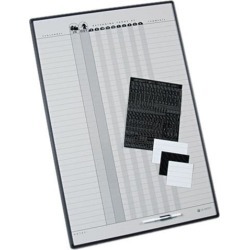 Quartet 783G Magnetic Employee In/Out Board, Porcelain, 24 x 36, Gray/Black Aluminum Frame
