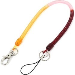Unique Bargains Lobster Hook Elastic Spring Coiled Strap Lanyard Tri-color for Phone Keys