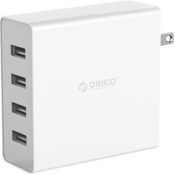 ORICO 4 Port USB Wall Charger for Smartphones and Tablets 5V2.4A*4 6A 30W Total Output -White (DCW-4U-US)