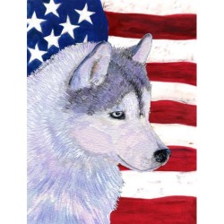 Carolines Treasures SS4220GF 11 x 15 in. Usa American Flag With Siberian Husky Flag Garden Size