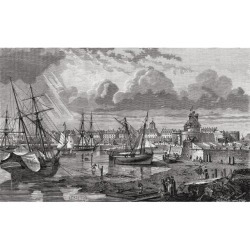 Posterazzi DPI1858245 Saint Malo France in The 18th Century From Histoire De La Revolution Francaise by Louis Blanc Poster Print, 19 x 12
