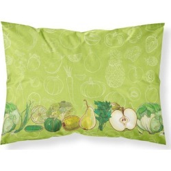 Fruits and Vegetables in Green Fabric Standard Pillowcase BB5135PILLOWCASE