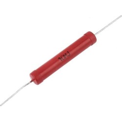 Red 10M Ohm 5% Tolerance Axial Lead 9mm x 50mm High Voltage Glass Glaze Resistor