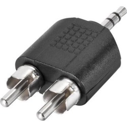 3.5mm Male to 2 RCA Male Connector Stereo Audio Video Cable Adapter Splitter