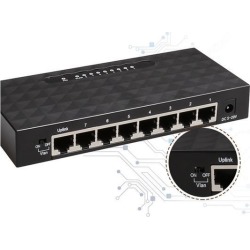 Network Switch 8 Ports 10/100Mbps Fast Ethernet Switch RJ45 Lan Hub with Vlan support SOHO switch Plug and Play Full-Duplex & Half-Duplex