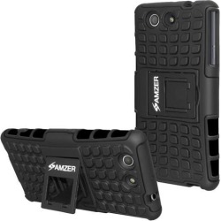 AMZER IMPACT RESISTANT HYBRID WARRIOR CASE WITH STAND FOR SONY XPERIA Z3 COMPACT