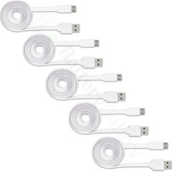 5X Micro USB Flat Noodle USB A to B Charger Data Cable Cord (U2A1-MCB-01BLK)