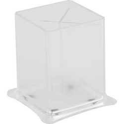 Office Tabletop Plastic 3 Compartments Nonslip Pencil Storage Pen Holder Clear