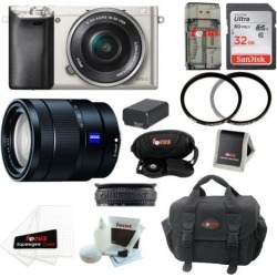 Sony Alpha A6000 Mirrorless Digital Camera w/ 16-50mm + 16-70mm Lens + 32GB Kit