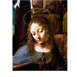 Posterazzi BALBAL72633LARGE Detail of The Head of The Virgin From The Virgin of The Rocks Poster Print by Leonardo Da Vinci - 24 x 36 in. - Large