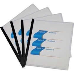 Universal Clear View Report Cover with Slide-on Binder Bar 20 Sheets Black 25
