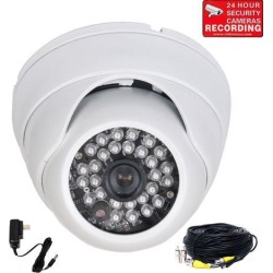 VideoSecu Outdoor Indoor Weatherproof Vandal Proof Security Camera IR Day Night Vision Built-in 1/3' Sony Effio CCD 600TVL High Resolution 3.6mm Wide