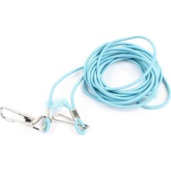 Unique Bargains Metal Lobster Clasp Elastic Fishing Lanyard Rope Light Blue 9.2Ft