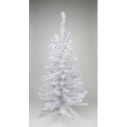 3' Pre-lit White Iridescent Pine Artificial Christmas Tree - Green Lights