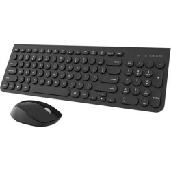 DOBACNER Wireless 2.4G mute keyboard and mouse set Round chocolate punk multi-color ultra-thin waterproof gaming keyboard