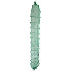 Unique Bargains 0.31' x 0.24' Nylon Metal Portable Fishing Landing Net Fish Angler Mesh Keepnet Crawfish Shrimp Green