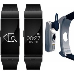 Indigi® Sporty Bluetooth Smart Watch Removable Handsfree Earphone Design Built-in Heart Rate Monitor Pedometer