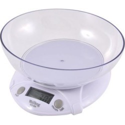 Unique Bargains Kitchen 3kg 3000g/1g Mini Digital Electronic Weight Scale w Bowl White