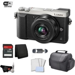 Panasonic Lumix 4k Mirrorless Micro Four Thirds Digital Camera with 12-32mm Lens (Silver) Bundle with 32GB Memory Card + Carrying Case + More