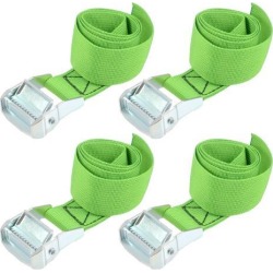0.8Mx38mm Lashing Strap Cargo Tie Down Straps w Cam Lock Buckle 500Kg Work Load, Green, 4Pcs