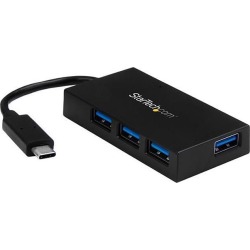 StarTech HB30C4AFS 4 Port USB C Hub - C to 4 x A - USB 3.0 Hub - 4 Port USB Hub with Power Adapter - USB C to USB Adapter - USB Multiport Hub