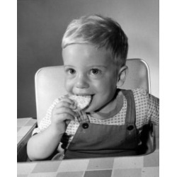 Posterazzi SAL2559689A Little Boy Eating Biscuit Poster Print - 18 x 24 in.