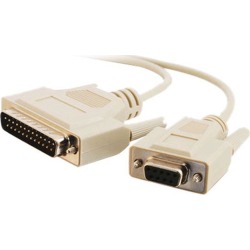 C2G 03019 DB25 Male to DB9 Female Serial RS232 Modem Cable, Beige (6 Feet, 1.82 Meters)