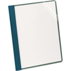 Oxford ESS57872 Recycled Clear Front Report Covers, Letter Size, Blue, 25/Box