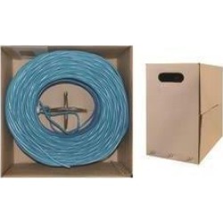 Bulk Shielded Cat5e Blue Ethernet Cable, Solid, Pullbox, 1000 foot