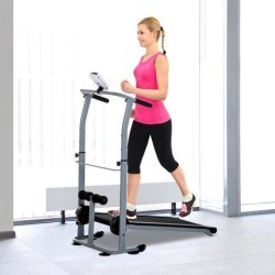 Manual Walking Treadmill Sit Up Station Incline Cardio Machine Portable Folding