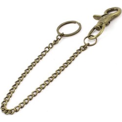 Unique Bargains Bronze Tone Split Ring Metal Lobster Clasp Hook Keychain Key Ring 33cm Long