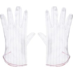 Anti Static Gloves Full Finger Labor Non-slip Glove for Electronics 220x90mm White 3 Pairs