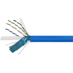 Monoprice Cat6A Plus Bulk Ethernet Network Cable - 1000 feet - Blue Bare Copper, 650MHz, F/UTP, Solid, Riser-Rated (CMR), 23AWG, 10G - Entegrade.