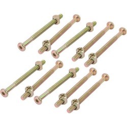 M6x80mm 63mm Length Thread Hex Socket Drive Bolt w Phillips Barrel Nut Furniture Cross Dowel 10pcs
