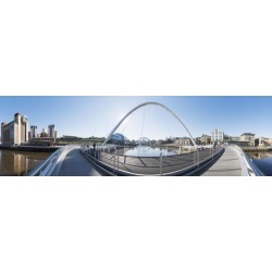 Posterazzi DPI12300930 Gateshead Millennium Bridge - Newcastle Tyne & Wear England Poster Print by John Short, 28 x 8