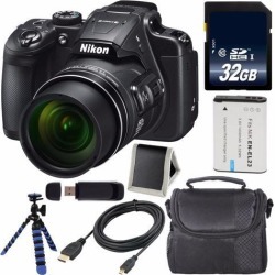 Nikon COOLPIX B700 Digital Camera (Red) International Model + EN-EL23 Replacement Li-on Battery + 32GB SDHC Class 10 Memory CardFlexible Tripod with